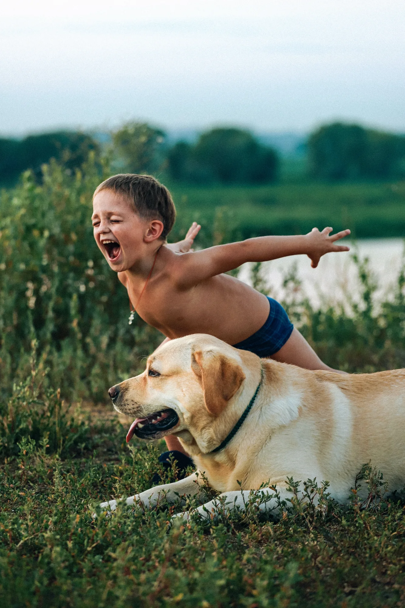 A child making a full, free sound